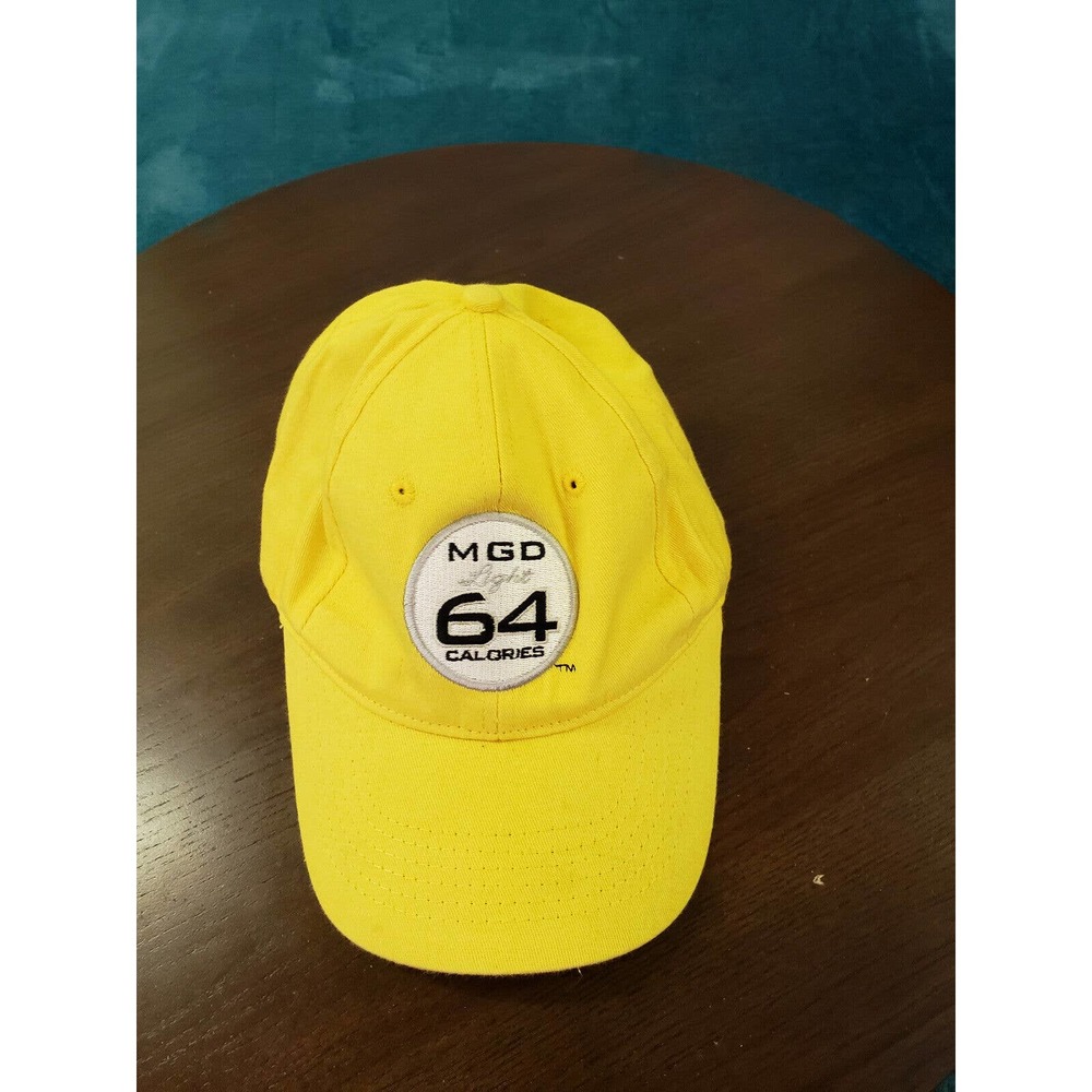 MGD Light 64 Calories Mens Hat Cap Yellow Snapback Adjustable Beer Acme